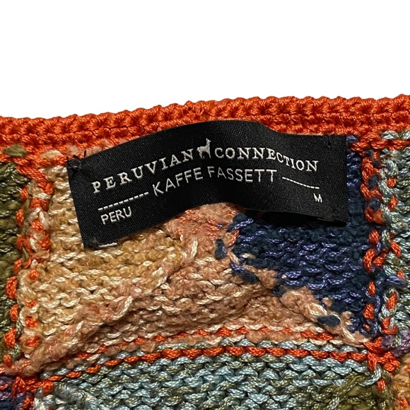 Peruvian Connection Kaffe Fassett Knit Sweater 3/4 Sleeve Pima Cotton Med - Picture 3 of 7